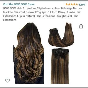 14” clip-in hair extensions